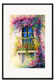 Gerahmter Kunstdruck Blühender Balkon