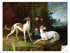 Naklejka na ścianę Misse and Turlu, two greyhounds by Louis XV