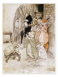 Wall print  The hare and the turtle - Arthur Rackham