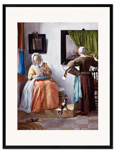 Framed art print Young woman reading a letter