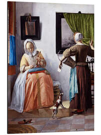 Magnettafel Junge Frau beim Lesen eines Briefes