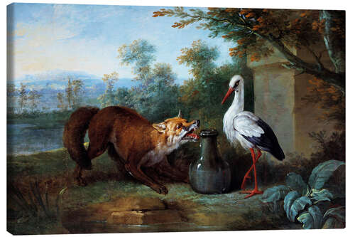 Canvas print The fox and the stork
