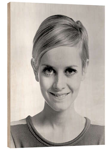 Stampa su legno Twiggy sorridente