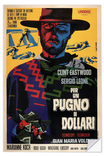 Selvklebende plakat Per un pugno di dollari (For en neve dollar, italiensk)