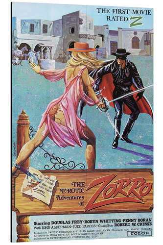 Print på aluminium The erotic adventures of Zorro