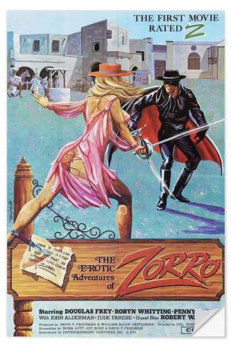 Selvklebende plakat The erotic adventures of Zorro