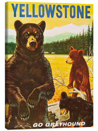 Lærredsbillede  Yellowstone Nationalpark - Vintage Travel Collection