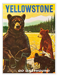 Veggbilde  Yellowstone Nationalpark - Vintage Travel Collection