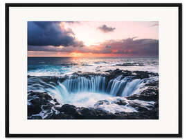 Gerahmter Kunstdruck Runder Wasserfall in Gran Canaria