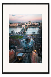 Gerahmter Kunstdruck Kettenbrücke, Budapest