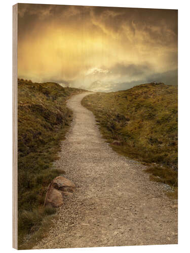 Wood print Sunrise over Skye Island