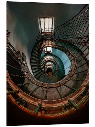 Acrylic print Blue Spiral Staircase I