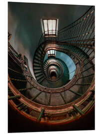 Foam board print Blue Spiral Staircase I