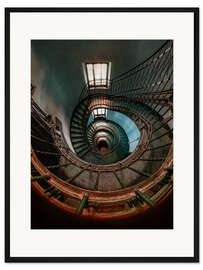 Gerahmter Kunstdruck Blaue Wendeltreppe I