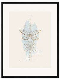 Gerahmter Kunstdruck Spirituelles Zeichen - Zikade