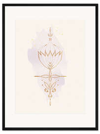 Gerahmter Kunstdruck Spirituelles Zeichen - Lotus