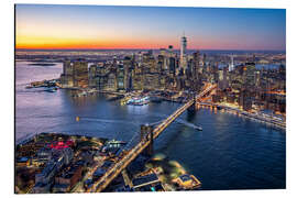 Aluminium print Brooklyn Bridge and Manhattan from above