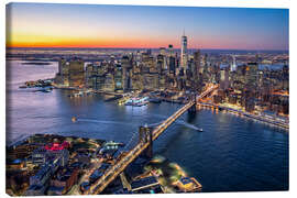 Leinwandbild Brooklyn Bridge und Manhattan von oben