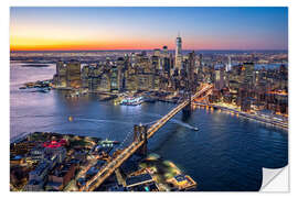 Naklejka na ścianę Brooklyn Bridge and Manhattan from above