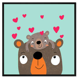 Gerahmter Kunstdruck Bärenliebe