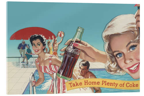 Acrylic print Coke by the pool