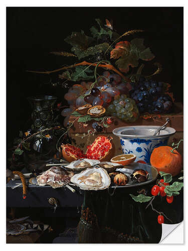 Wall sticker Still life with fruits and oysters