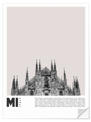 Muursticker Attractions in Milan