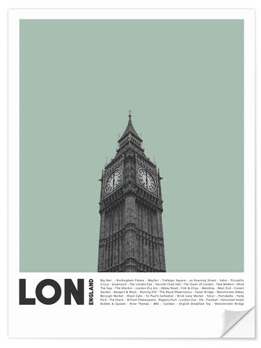Muursticker Attractions in London II
