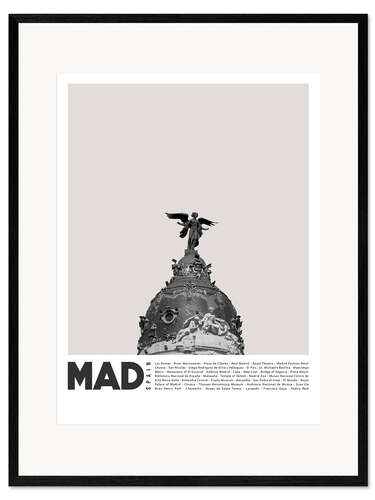 Impresión de arte enmarcada Atracciones en Madrid