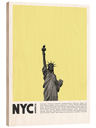 Wood print Attractions in New York I