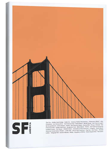 Canvas print Attractions in San Francisco