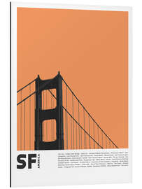 Magnettafel Sehenswürdigkeiten in San Francisco