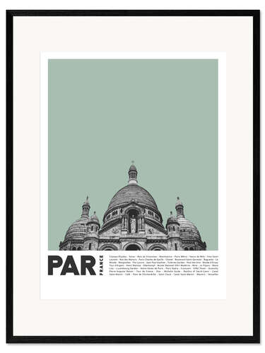 Plakat artystyczny premium w ramie Attractions in Paris III
