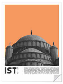 Selvklebende plakat Severdigheter i Istanbul