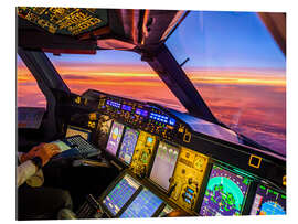 Quadro em plexi-alumínio Cockpit do A380 ao entardecer