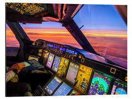 Magnettafel A380 Cockpit in der Abenddämmerung
