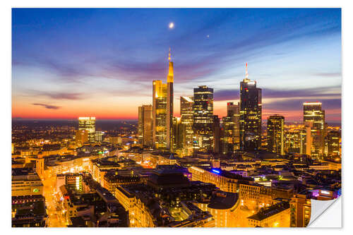 Selvklebende plakat Frankfurt Skyline