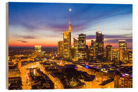 Wood print Frankfurt Skyline