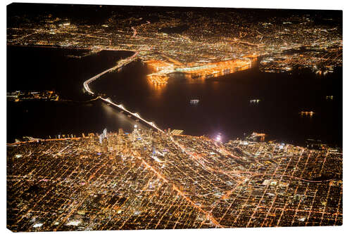 Leinwandbild San Francisco & Oakland bei Nacht