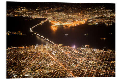 Cuadro de PVC San Francisco y Oakland de noche
