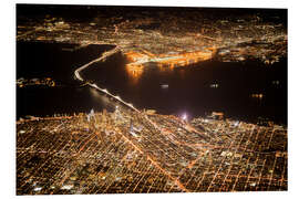 Cuadro de PVC San Francisco y Oakland de noche