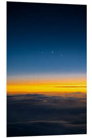 Foam board print Moon, Venus &amp; Jupiter at dusk