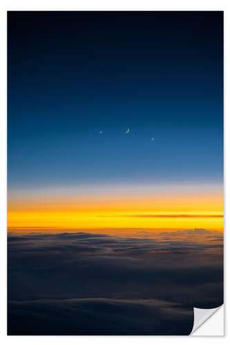 Naklejka na ścianę Moon, Venus & Jupiter at dusk