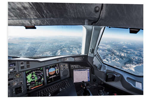 Tableau en PVC Cockpit d'A380 au-dessus de l'Hindu Kush