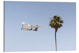 Magnettafel Airbus A380 über Palmen