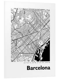 Tableau en PVC Plan de Barcelone (espagnol)