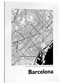 Tableau en plexi-alu Plan de Barcelone (espagnol)