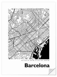 Sticker mural Plan de Barcelone (espagnol)