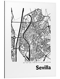 Tableau en aluminium Plan de Séville (espagnol)