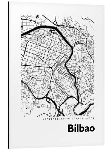 Print på aluminium Map of bilbao